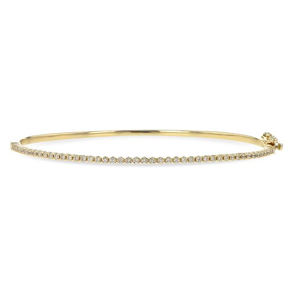 delicate yellow gold & diamond bangle Hudson Valley Goldsmith New Paltz, NY