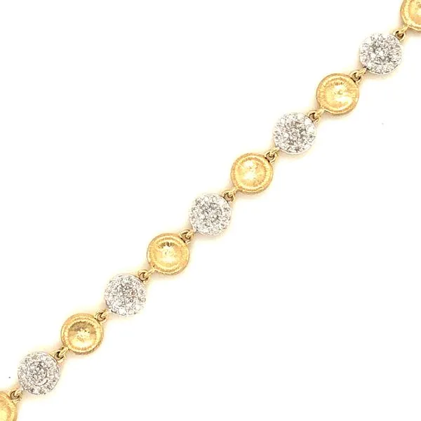 14K Yellow Gold 0.684 Ctw Diamond Pave Link Bracelet Hudson Valley Goldsmith New Paltz, NY