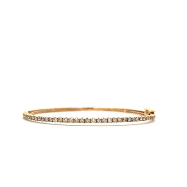 14K Yellow Gold Hinged Bangle Bracelet with 1.00ctw Diamonds Hudson Valley Goldsmith New Paltz, NY
