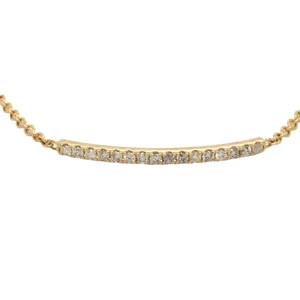 14K Yellow Gold Curved Bar Bracelet with 0.25ctw diamonds Hudson Valley Goldsmith New Paltz, NY