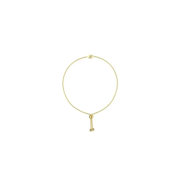 14K Yellow Gold Evil Eye Bolo Bracelet with 3pt Diamond Hudson Valley Goldsmith New Paltz, NY