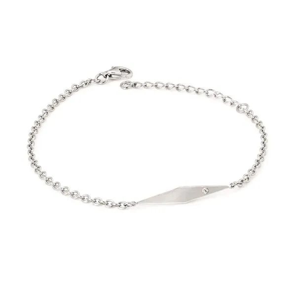 Geometric Bracelet In Sterling Silver With.01 Ct. Diamond Hudson Valley Goldsmith New Paltz, NY