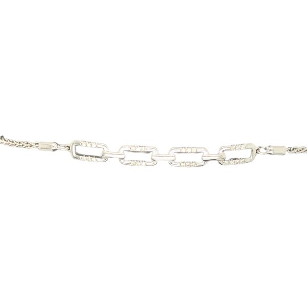 Sterling Silver bracelet link design featuring 0.15cttw round brilliant diamonds, BOLO style adjustable closure Hudson Valley Goldsmith New Paltz, NY