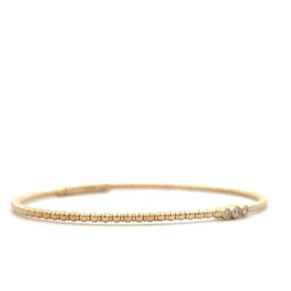 14K Yellow Gold Diamond Flex Bangle Bracelet Image 2 Hudson Valley Goldsmith New Paltz, NY