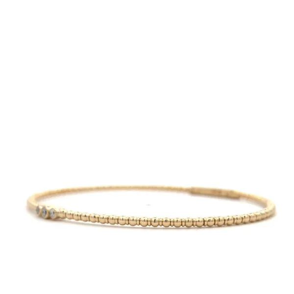 14K Yellow Gold Diamond Flex Bangle Bracelet Image 3 Hudson Valley Goldsmith New Paltz, NY