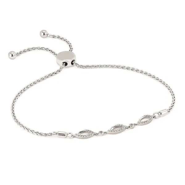 Sterling Silver Diamond Open Oval Bracelet Hudson Valley Goldsmith New Paltz, NY