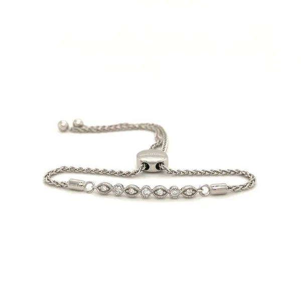 Sterling Silver Diamond Bolo Line Bracelet Image 2 Hudson Valley Goldsmith New Paltz, NY