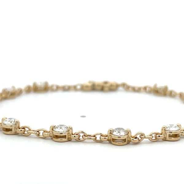 14K Yellow Gold Diamond Tennis Chain Bracelet Image 3 Hudson Valley Goldsmith New Paltz, NY