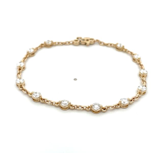 14K Yellow Gold Diamond Tennis Chain Bracelet Hudson Valley Goldsmith New Paltz, NY