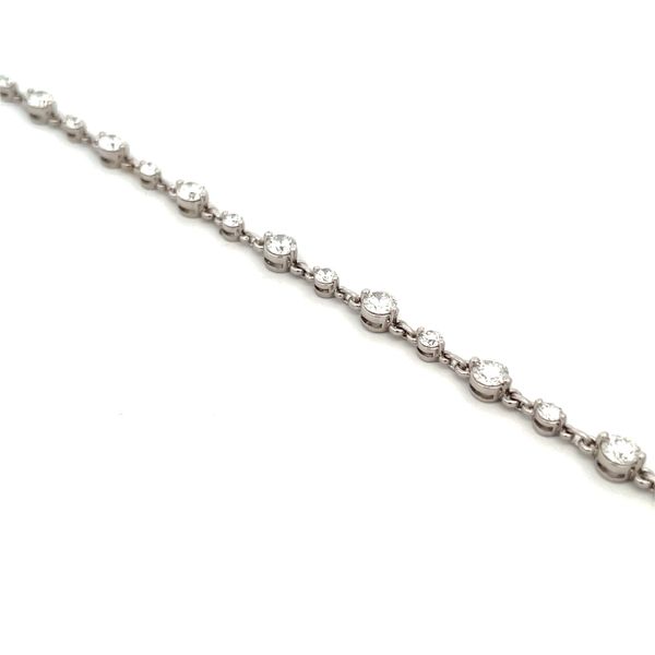 14K White Gold Diamond Tennis Chain Bracelet Image 2 Hudson Valley Goldsmith New Paltz, NY
