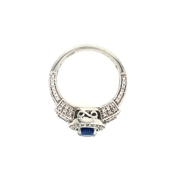 14K White Gold 5x7 1.07 Oval Blue Sapphire &.70ctw Diamond Ring Image 2 Hudson Valley Goldsmith New Paltz, NY
