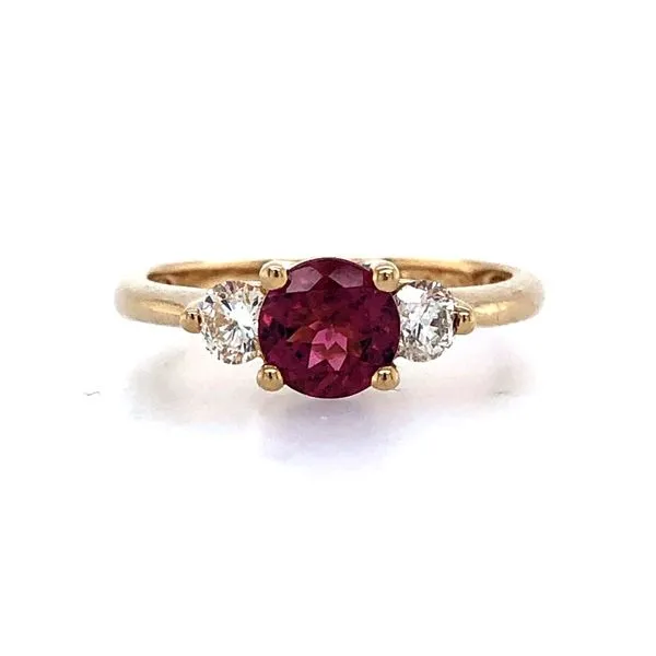 14K Yellow Gold Maine.90 Pink Tourmaline &.36ctw Diamond Ring Hudson Valley Goldsmith New Paltz, NY