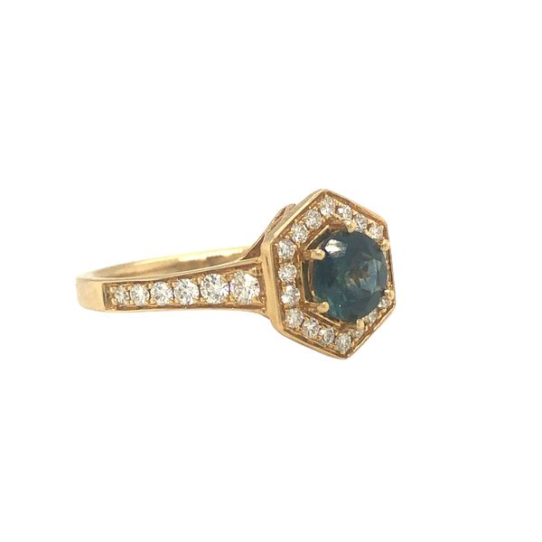 14k yellow gold 0.45cttw diamond and 1ct montana sapphire ring Image 2 Hudson Valley Goldsmith New Paltz, NY