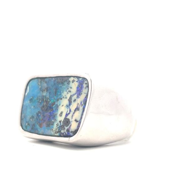 Sterling Silver Boulder Opal Ring Image 2 Hudson Valley Goldsmith New Paltz, NY