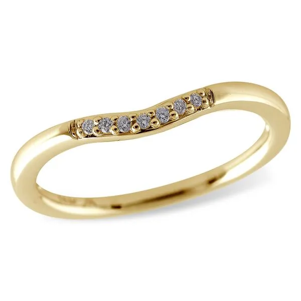 14K Yellow Gold Curved Enhancer with 0.04ctw Diamonds Along Band Hudson Valley Goldsmith New Paltz, NY