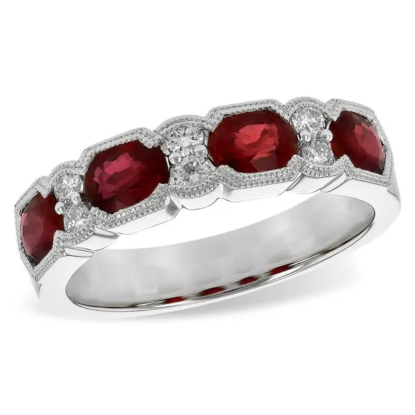 14K White Gold Ruby & Diamond Band Hudson Valley Goldsmith New Paltz, NY