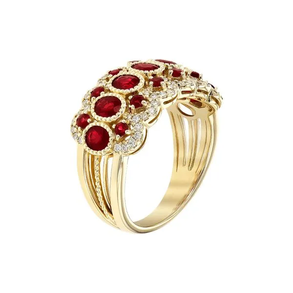 14K Yellow Gold Ring With 1.90 Ctw Of Rubies & 0.25 Ctw Diamonds Image 2 Hudson Valley Goldsmith New Paltz, NY
