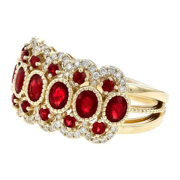 14K Yellow Gold Ring With 1.90 Ctw Of Rubies & 0.25 Ctw Diamonds Image 3 Hudson Valley Goldsmith New Paltz, NY