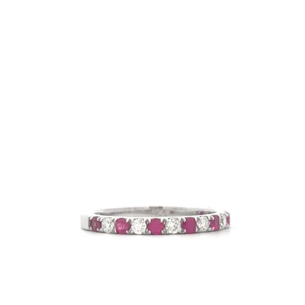 1K White Gold Diamond and Ruby Band Image 2 Hudson Valley Goldsmith New Paltz, NY