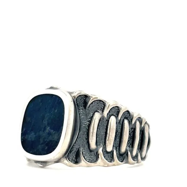 Sterling Silver Labradorite Inlay Ring Image 3 Hudson Valley Goldsmith New Paltz, NY