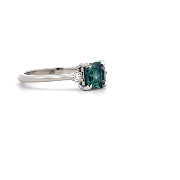 14K White Gold Montana Sapphire Ring Image 3 Hudson Valley Goldsmith New Paltz, NY