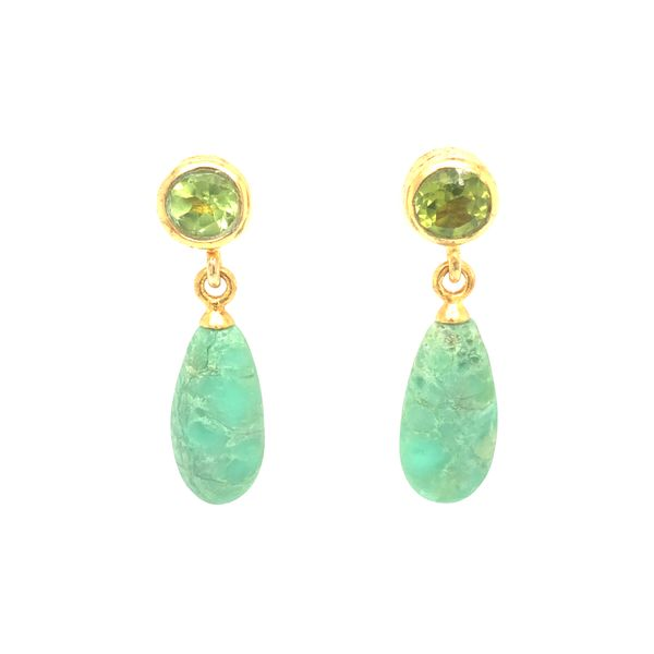 Sterling Silver Gold Vermeil Peridot Chrysoprase Earrings Hudson Valley Goldsmith New Paltz, NY