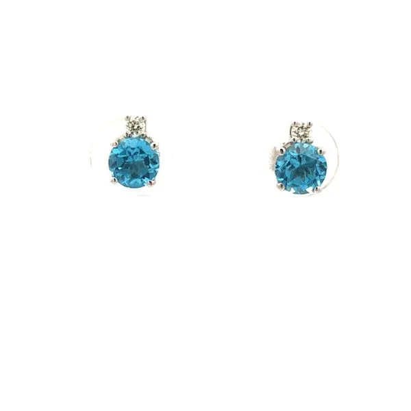 14Kt White Blue Topaz Stud Earrings Hudson Valley Goldsmith New Paltz, NY