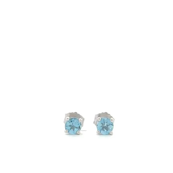 Aquamarine White Gold Post Earrings Hudson Valley Goldsmith New Paltz, NY