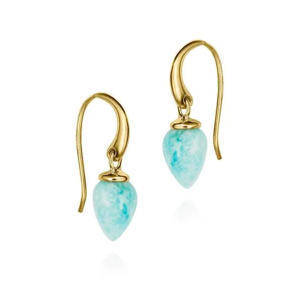Amazonite Earrings in Sterling Silver and 18K Gold Vermeil Hudson Valley Goldsmith New Paltz, NY