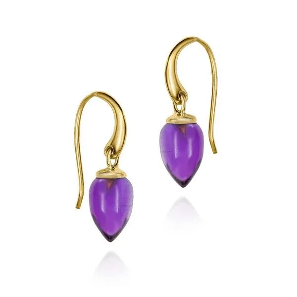 Amethyst Earrings in Sterling Silver and 18K Gold Vermeil Hudson Valley Goldsmith New Paltz, NY