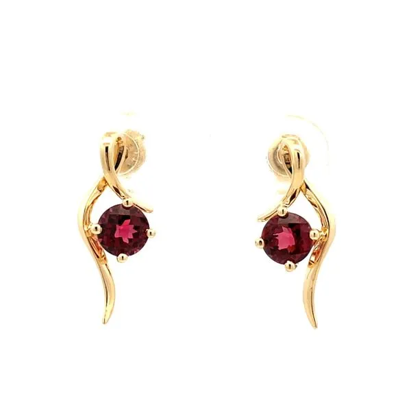 Garnet Open Twist Design Earrings Hudson Valley Goldsmith New Paltz, NY