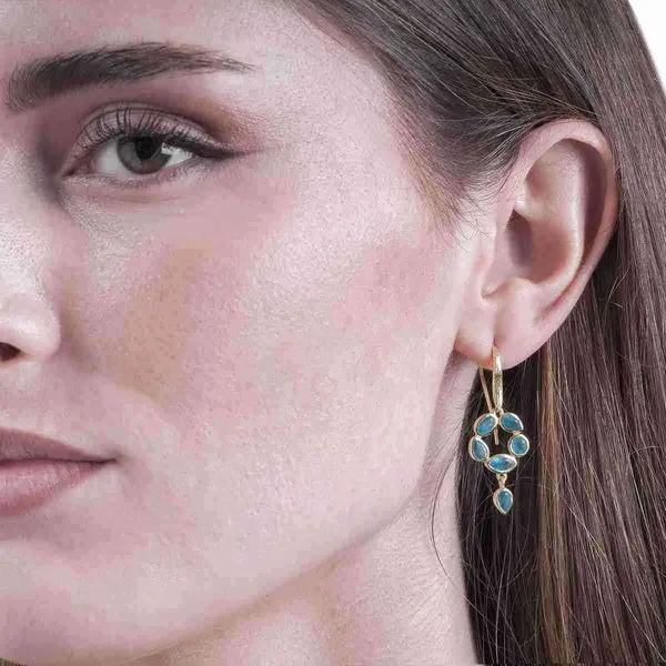 Sterling Silver Apatite Earrings Image 2 Hudson Valley Goldsmith New Paltz, NY