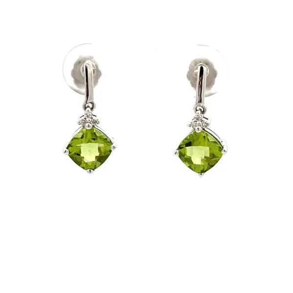 14K White Gold Peridot Post Earrings Hudson Valley Goldsmith New Paltz, NY