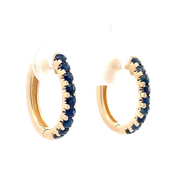 14Kt Yellow Sapphire Huggie Earrings Image 2 Hudson Valley Goldsmith New Paltz, NY