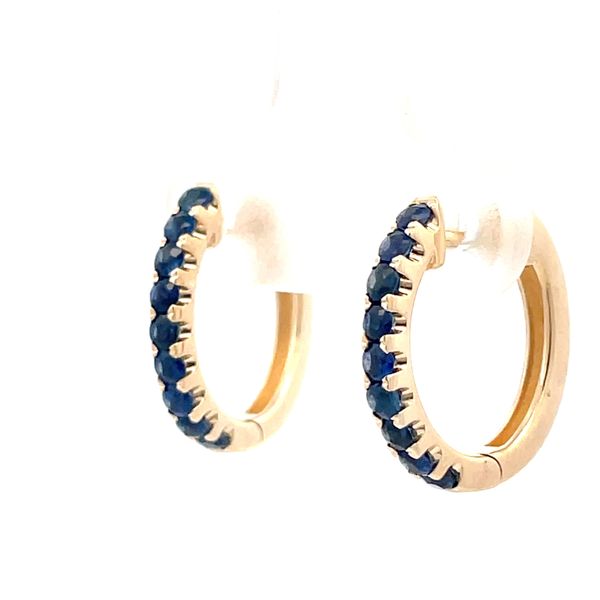 14Kt Yellow Sapphire Huggie Earrings Image 3 Hudson Valley Goldsmith New Paltz, NY