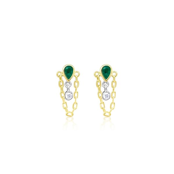 Emerald and Diamond Fringe Earrings Hudson Valley Goldsmith New Paltz, NY