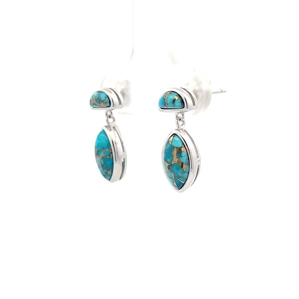 Sterling Silver Mojave Turquoise Earrings Image 3 Hudson Valley Goldsmith New Paltz, NY