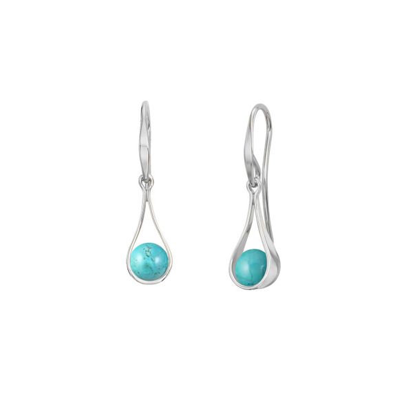 Sterling Silver Turquoise Swing Earrings Hudson Valley Goldsmith New Paltz, NY