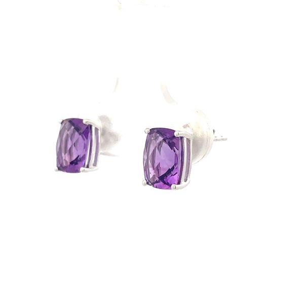 Amethyst Cushion Earrings Image 2 Hudson Valley Goldsmith New Paltz, NY