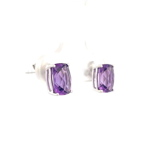 Amethyst Cushion Earrings Image 3 Hudson Valley Goldsmith New Paltz, NY