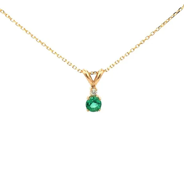 14K Yellow Gold Emerald Pendant Hudson Valley Goldsmith New Paltz, NY