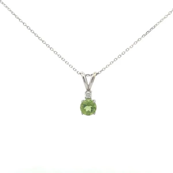 14Kt White Gold Peridot Pendant Hudson Valley Goldsmith New Paltz, NY