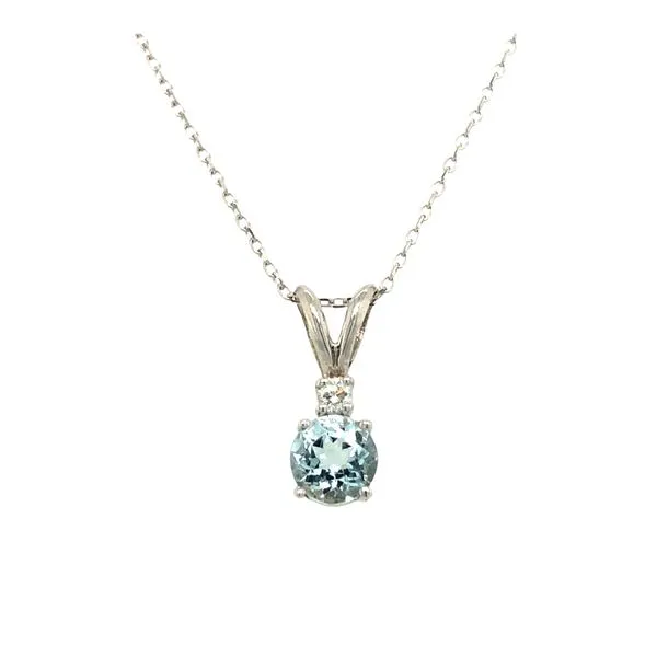 Aquamarine and Diamond White Gold Pendant Hudson Valley Goldsmith New Paltz, NY