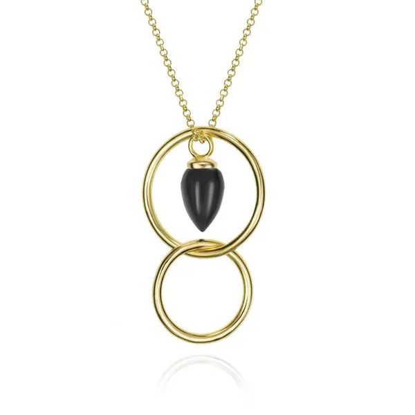 Sterling Silver Black Onyx Pendant Image 2 Hudson Valley Goldsmith New Paltz, NY