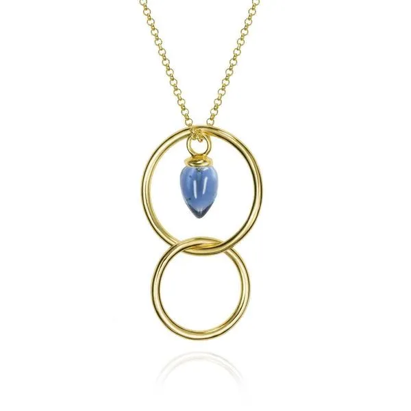 Iolite Sterling Silver Pendant with Rings Image 2 Hudson Valley Goldsmith New Paltz, NY