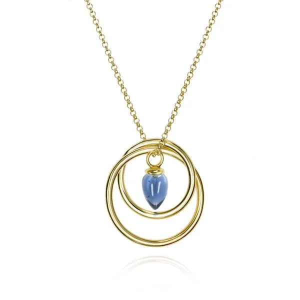 Iolite Sterling Silver Pendant with Rings Hudson Valley Goldsmith New Paltz, NY