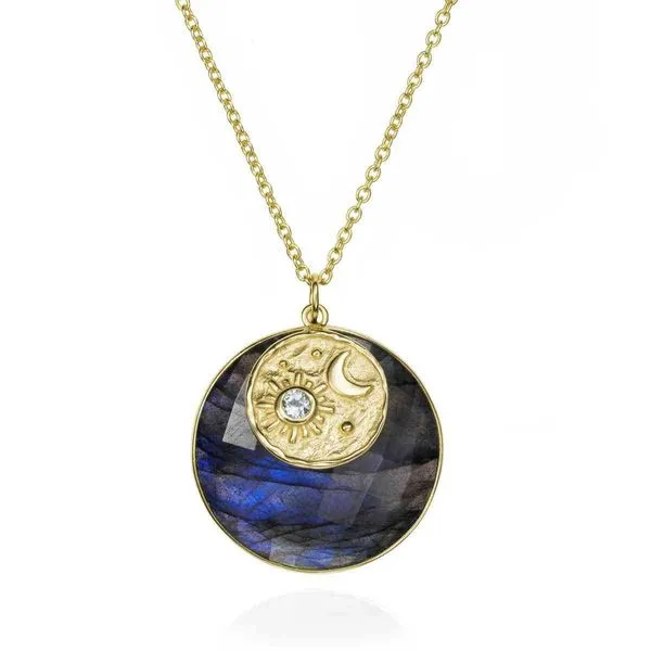 Labradorite and Blue Topaz Silver Necklace Hudson Valley Goldsmith New Paltz, NY