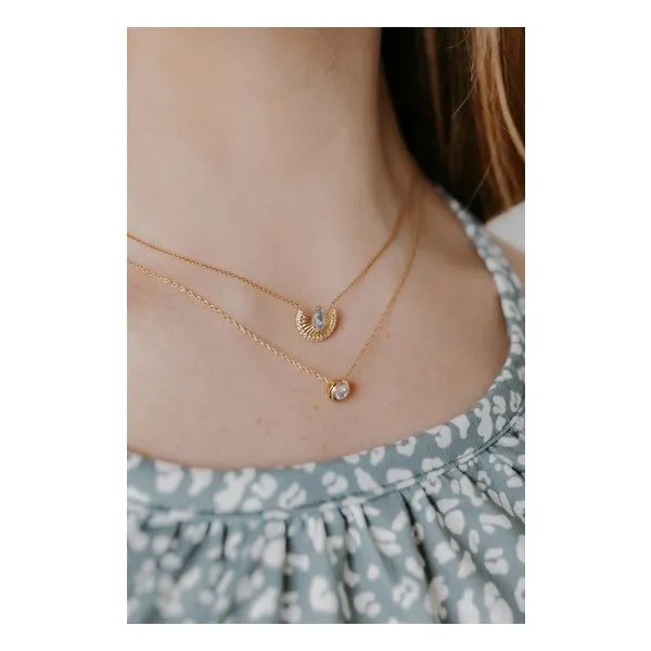 14Kt Yellow Gold Blue Topaz Diamond Pendant Image 2 Hudson Valley Goldsmith New Paltz, NY