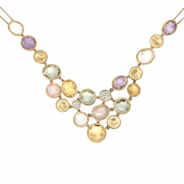 14k yellow gold multigemstone 35.57ct & 0.16cttw diamond necklace Hudson Valley Goldsmith New Paltz, NY
