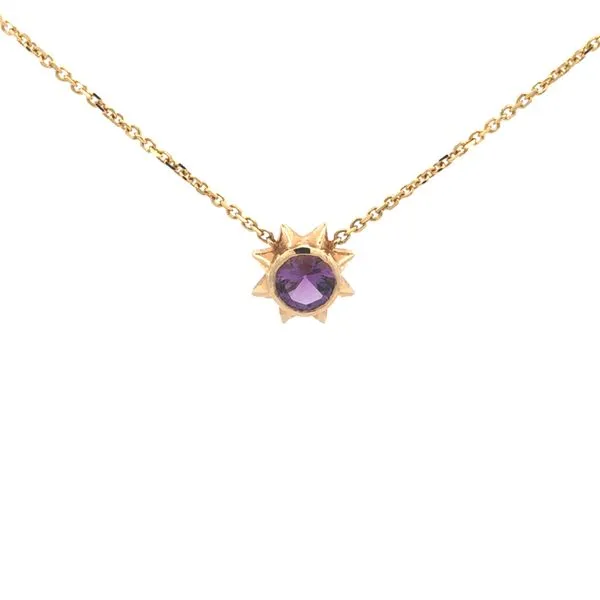 14Kt Yellow Gold Amethyst Sun Necklace Hudson Valley Goldsmith New Paltz, NY